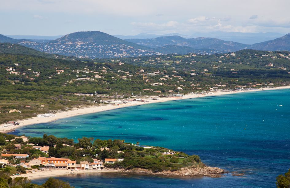 The azure waters of Pampelonne beach in St Tropez.