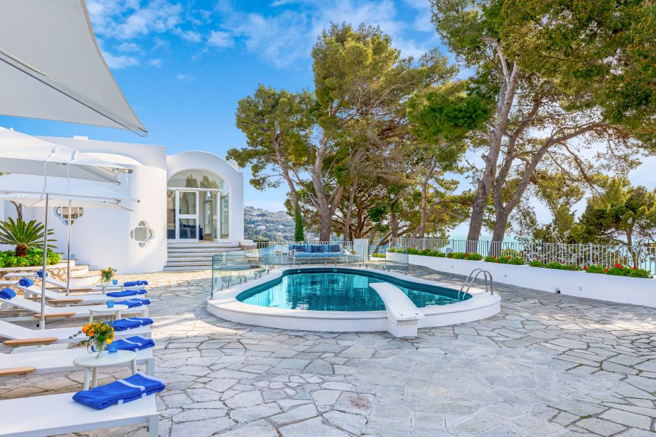 Pool view of the luxury villa in Capri, Villa Giada