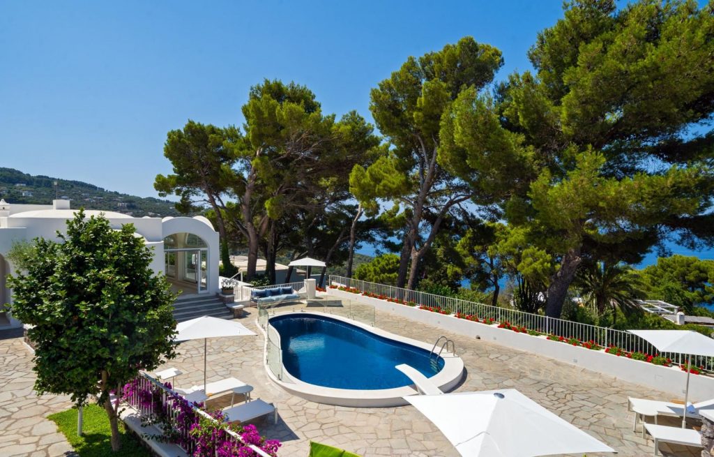 Villa Giadi, Capri Although technically not in one of The Odyssey filming locations, Capri brings an enchanting opportunity to experience Italy at its most beautiful. The terrace of Villa Giada is reminiscent of typical Greece, featuring luscious vegetation, wellness and a whitewashed style.